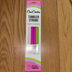 CharCharms Assorted Tumbler Straws 6 Pack 40oz NIB